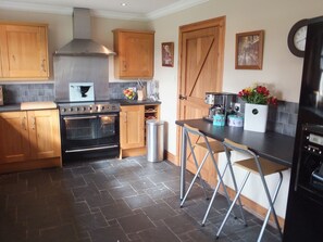 Fridge, microwave, oven, stovetop - A Beautiful Rural Farmhouse With Flexible Living Space And Great Views (Stirling)