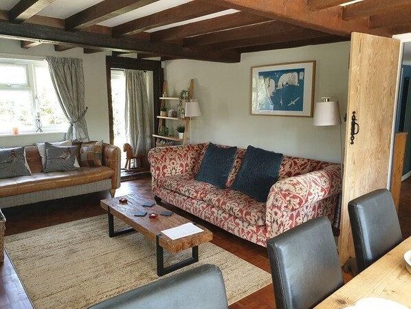 TV, fireplace, DVD player, books