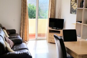 Téléviseur, lecteur de DVD, livres