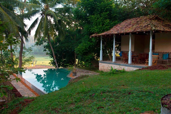 View of Pool Pavillion from Top Terrace