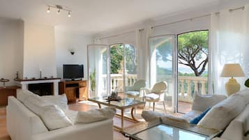 Smart TV, fireplace, table tennis, books