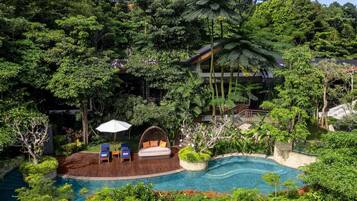 Vila Presidensial, 1 Tempat Tidur King, kolam renang pribadi | Seprai premium, brankas, meja kerja, dan ruang kerja ramah laptop