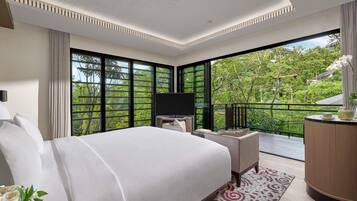 Presidential Villa, 1 King Bed, Private Pool | Premium bedding, in-room safe, desk, laptop workspace