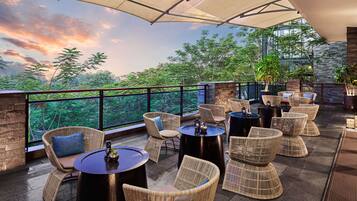 Tapas bar, poolside views, open daily
