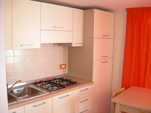 Fridge, microwave, coffee/tea maker, cookware/dishes/utensils