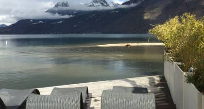 Ultimate Lake Front Ferienhaus 7Bed 5 * 16 Guest Lac Annecy Blick auf die Alpen