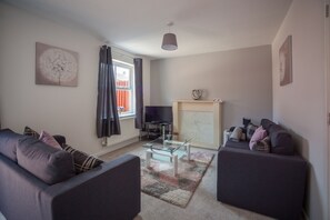 Televisión y chimenea 