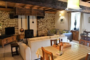 Smart TV, fireplace, DVD player, books - "Le Cerisier" Holiday Cottages, Champsecret (Champsecret)
