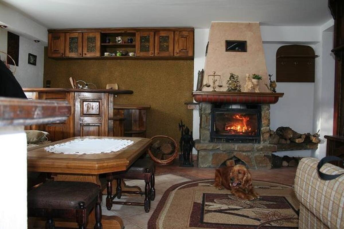 Habitación doble, 1 cama doble, chimenea | Zona de estar | Una televisión