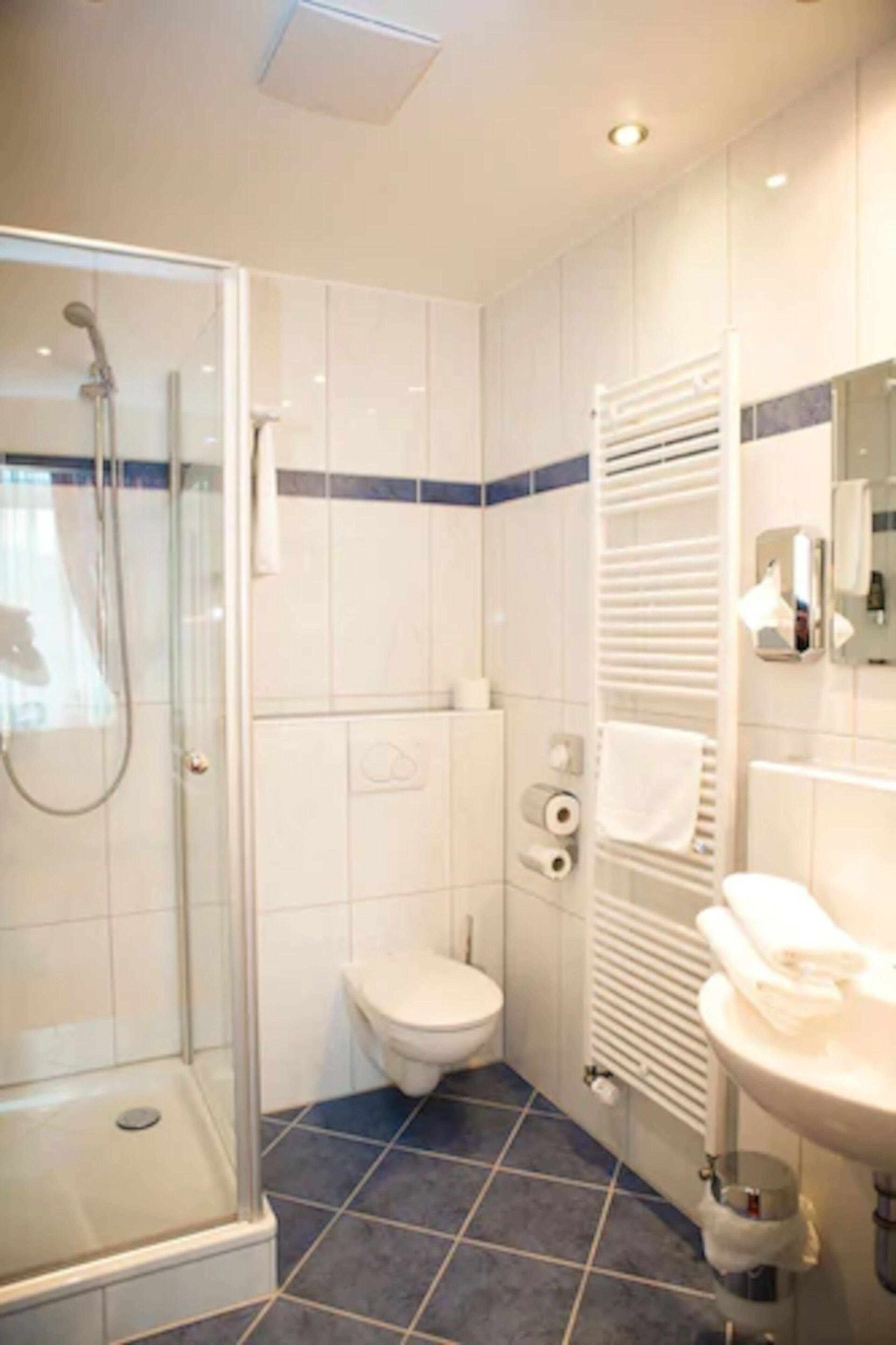 free toiletries, hair dryer, towels