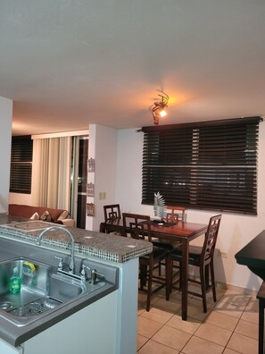 Deluxe Apartment, 1 Bedroom, Non Smoking | Private kitchen | Full-size fridge, microwave, oven, stovetop