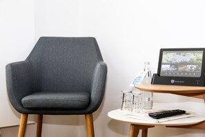 Desk, free WiFi, bed sheets