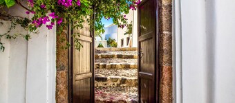 Célèbre villa de Santorin avec piscine privée, transfert en voiture et privé