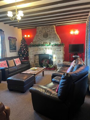 Televisión, reproductor de DVD y libros 