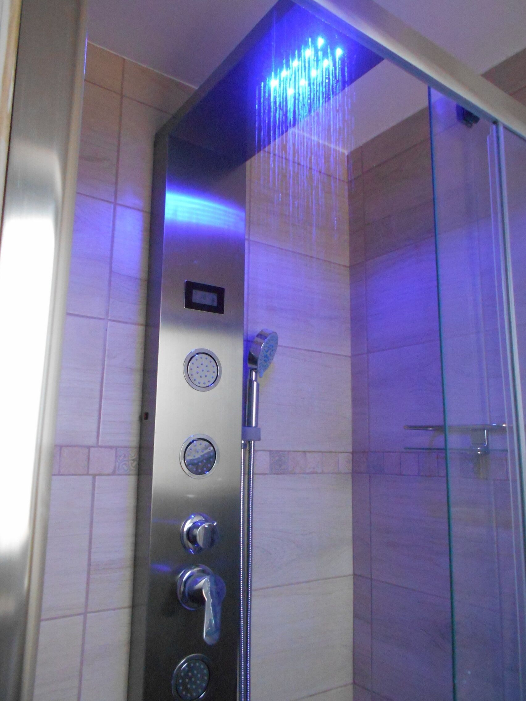 Combined shower/bathtub, hair dryer, bidet, towels