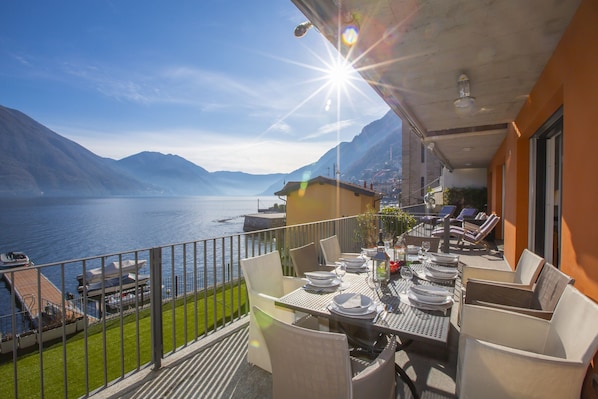 Romantic view of the lake from the property terrace