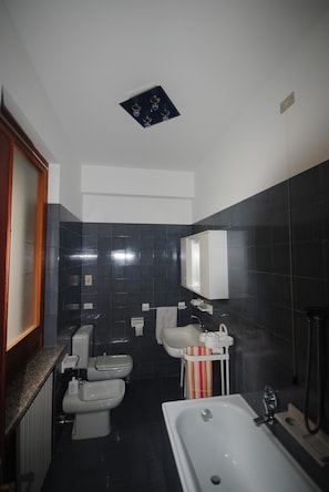 Combinazione doccia/vasca, bidet, asciugamani