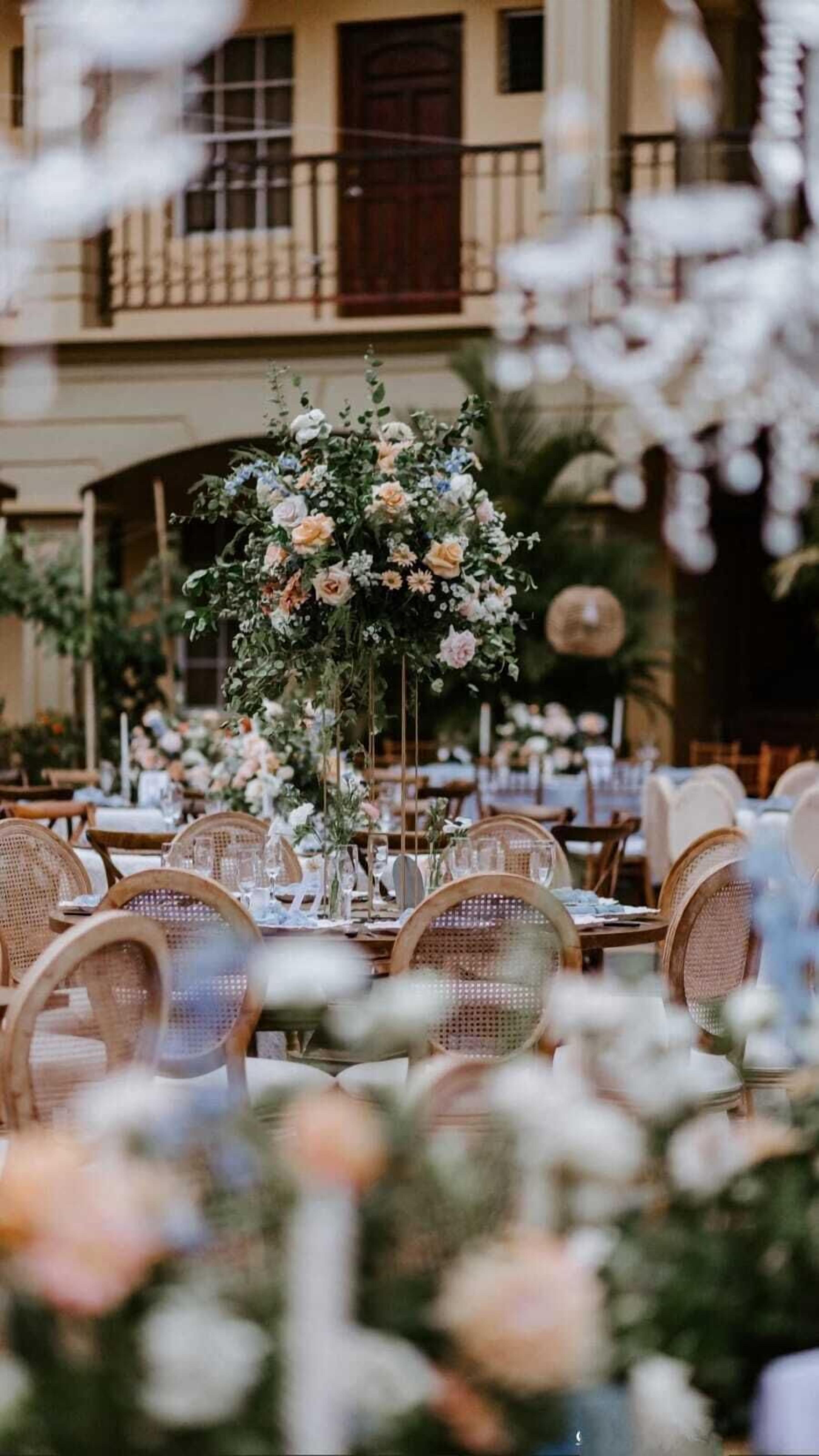 Outdoor banquet area