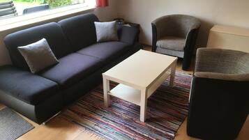 TV, DVD player, foosball, table tennis