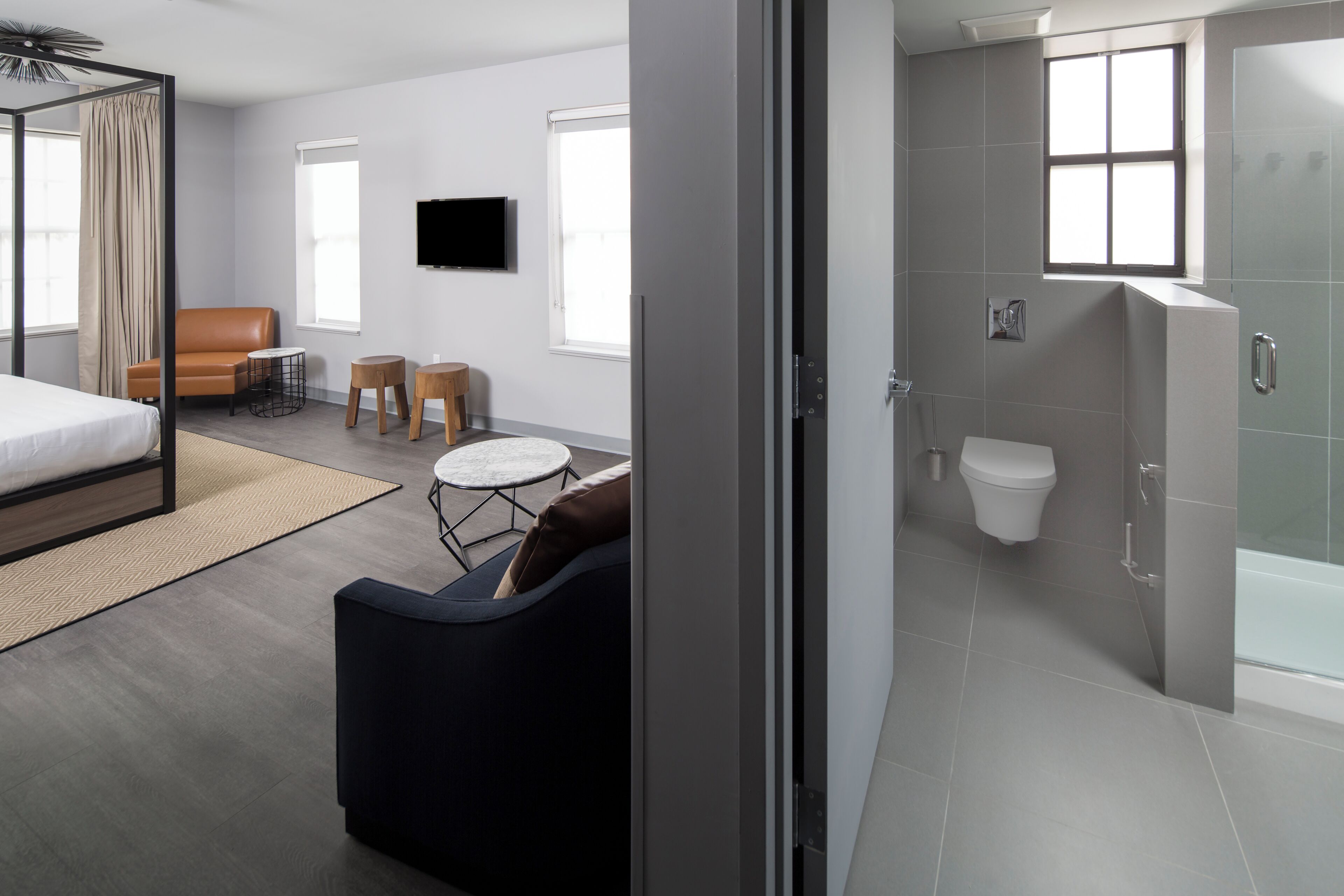 Premium-Zimmer, 1 King-Bett, Stadtblick | Badezimmer
