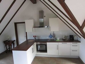 Fridge, oven, dishwasher, high chair