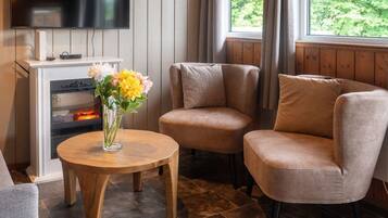 Télévision, cheminée