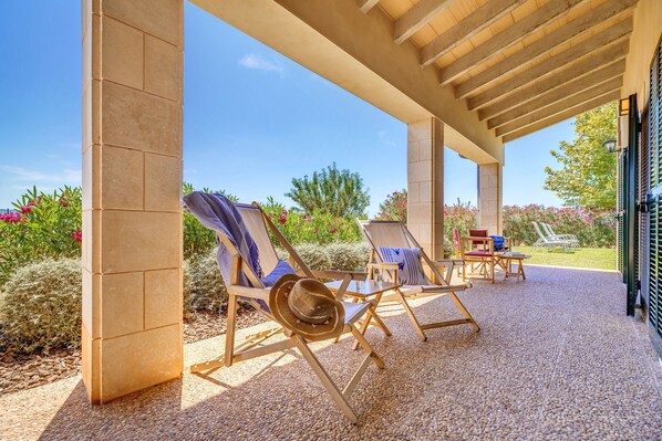 Terrace/patio - Finca "Sa Pradera" Ideal for Cyclists with Pool and near Palma (Palma de Mallorca)