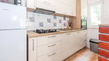 Fridge, microwave, stovetop, dishwasher