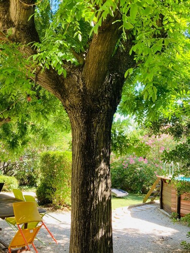 Air-conditioned house with garden and swimming pool, center of Uzès, 6PAX