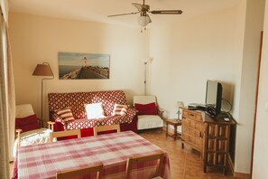 TV, DVD player, stereo