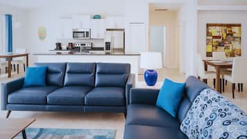 Smart TV, DVD player, books, video library