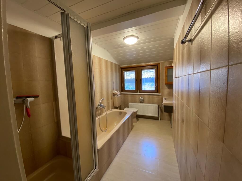 Badewanne, Haartrockner, Handtücher, Seife