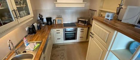 Microwave, dishwasher, high chair