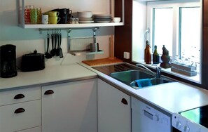 Fridge, microwave, stovetop, dishwasher