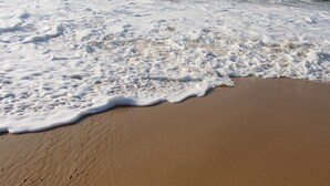 A sandy beach with waves gently lapping at the shore. - NEW HOUSE, 700M FROM THE BEACH WITH A HEATED SWIMMING POOL AND A SPA (Labenne)