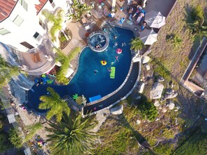 Outdoor pool, a heated pool