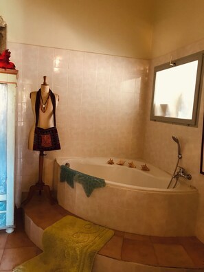 Combined shower/tub, hair dryer, bidet, towels - Rare, in town and quiet, refined Mazet, private pool, flower garden (L'isle-Sur-La-Sorgue)