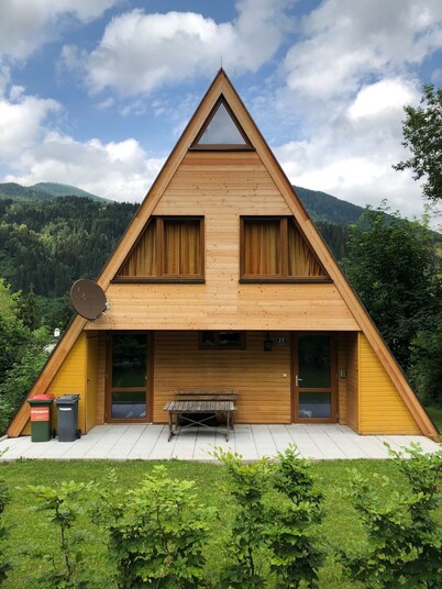 Family-friendly A-frame house in the lake and bike paradise of the Nockberge