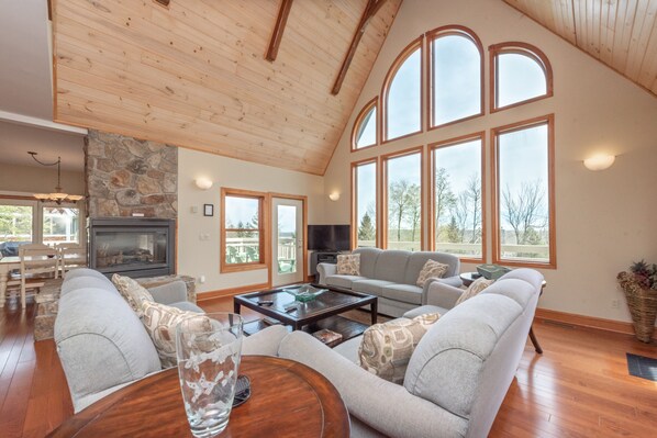 TV, fireplace, DVD player, table football