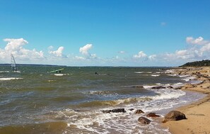 Nära stranden och fiske