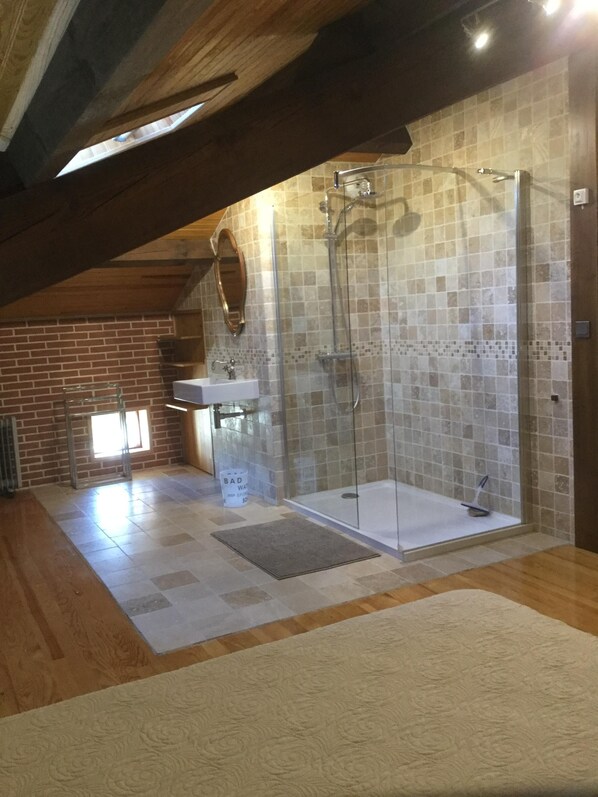 Dusche, Haartrockner, Handtücher