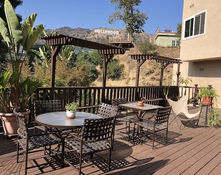 Relax On The Spacious Deck and Enjoy The Hollywood Sign and Lush Canyon Views