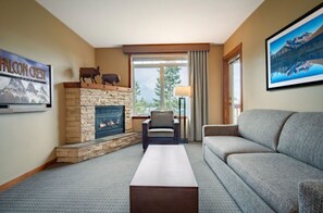 TV, fireplace, DVD player - Canmore 2BR Suite | Top Floor + Mountain Views (Canmore)