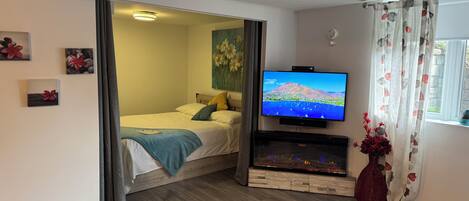 1 dormitori, planxa i posts de planxar, wifi gratuïta i roba de llit