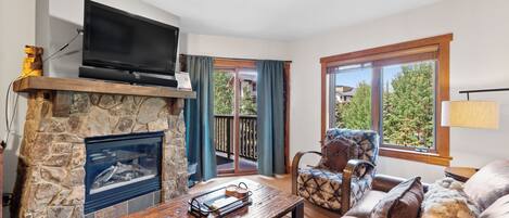 TV, fireplace, DVD player, stereo