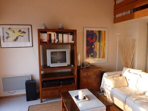 TV, books, stereo