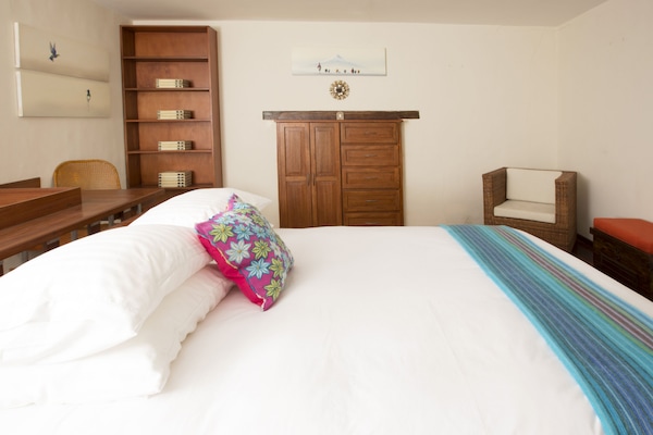 Bedroom with very comfortable king size bed
