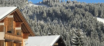 8-person apartment, south-facing, 12m2 balcony, splendid view of the resort at the foot of the slopes
