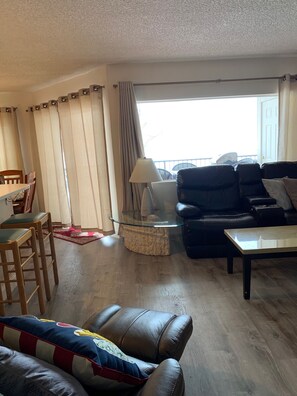 Smart TV, fireplace, DVD player, books