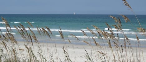 In Strandnähe, Liegestühle, Strandtücher